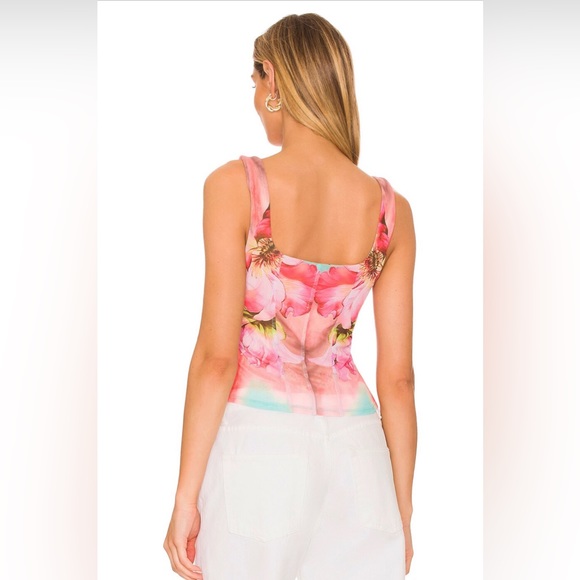 AFRM Cort Crop top in Coral Daffodil, size XS - Picture 3 of 6